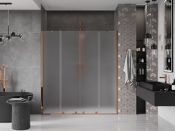 Mexen Velar Duo posuvné sprchové dvere 170 cm, matné, ružové zlato - 871-170-000-32-60
