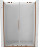 Mexen Velar Duo posuvné sprchové dvere 140 cm, ľadový vzhľad, brúsená meď - 871-140-000-32-65