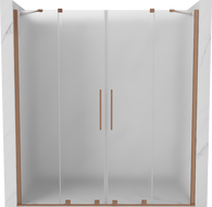 Mexen Velar Duo posuvné sprchové dvere 170 cm, matné, brúsená meď - 871-170-000-32-65