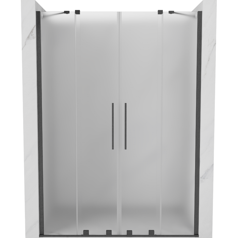 Mexen Velar Duo sprchové dvere posuvné 140 cm, mrazené, brúsená zbraňovo šedá - 871-140-000-32-66