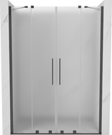 Mexen Velar Duo sprchové dvere posuvné 140 cm, mrazené, brúsená zbraňovo šedá - 871-140-000-32-66