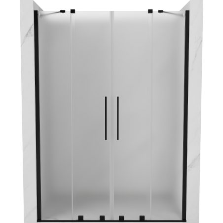 Mexen Velar Duo sprchové dvere posuvné 150 cm, matné, čierne - 871-150-000-32-70