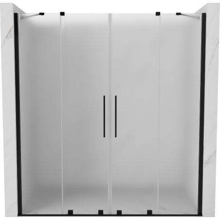 Mexen Velar Duo posuvné sprchové dvere 180 cm, námraza, čierne - 871-180-000-32-70