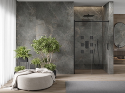 Mexen Omega posuvné sprchové dvere 120 cm, transparentné, čierne - 825-120-000-70-00
