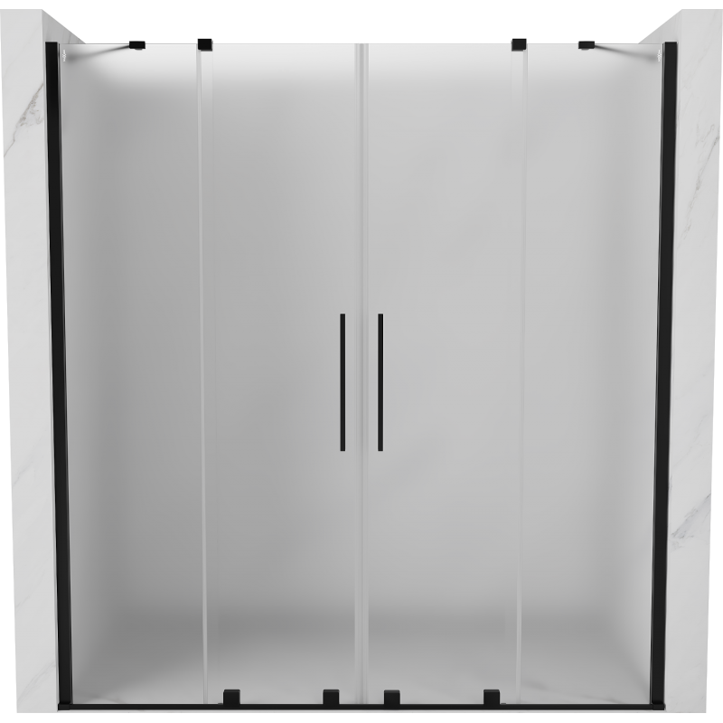 Mexen Velar Duo posuvné sprchové dvere 170 cm, mrazivý, čierny - 871-170-000-32-70