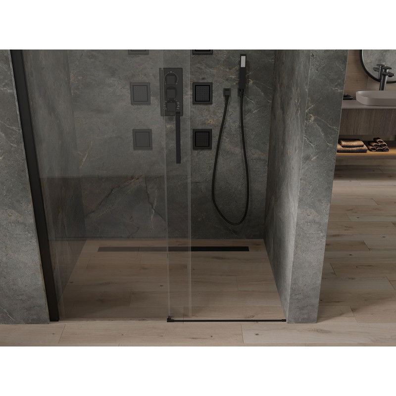 Mexen Omega posuvné sprchové dvere 120 cm, transparentné, čierne - 825-120-000-70-00