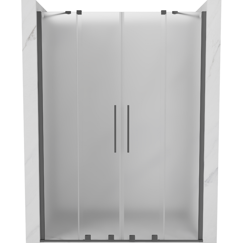 Mexen Velar Duo posuvné sprchové dvere 140 cm, matné, gun metal - 871-140-000-32-95