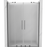 Mexen Velar Duo sprchové dvere posuvné 140 cm, mrazené, gun metal - 871-140-000-32-95