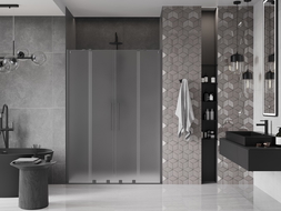 Mexen Velar Duo posuvné sprchové dvere 140 cm, matné, gun metal - 871-140-000-32-95