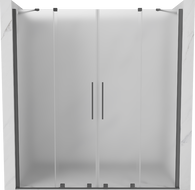 Mexen Velar Duo posuvné sprchové dvere 180 cm, matné sklo, gun metal - 871-180-000-32-95