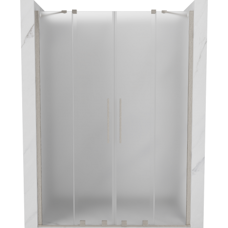 Mexen Velar Duo posuvné sprchové dvere 140 cm, námraza, brúsený nikel - 871-140-000-32-97