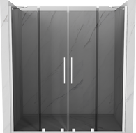Mexen Velar Duo posuvné sprchové dvere 170 cm, grafitové, biele - 871-170-000-42-20