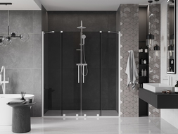 Mexen Velar Duo sprchové dvere posuvné 180 cm, grafit, biele - 871-180-000-42-20
