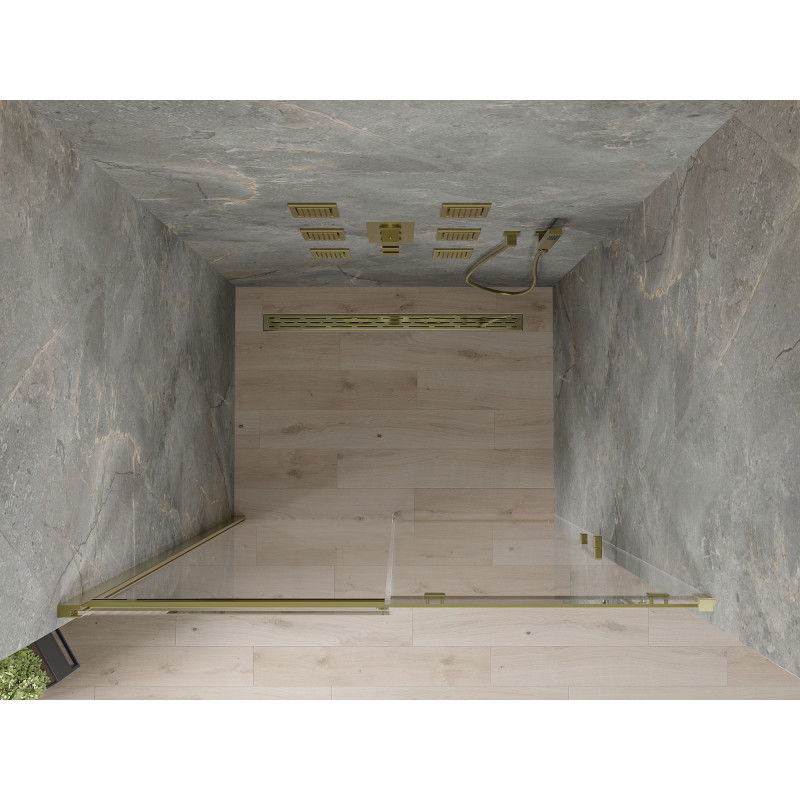 Mexen Omega posuvné sprchové dvere 130 cm, transparentné, zlaté - 825-130-000-50-00