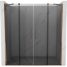 Mexen Velar Duo posuvné sprchové dvere 200 cm, grafitové, ružové zlato - 871-200-000-42-60