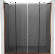 Mexen Velar Duo posuvné sprchové dvere 200 cm, grafitové, ružové zlato - 871-200-000-42-60