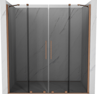 Mexen Velar Duo posuvné sprchové dvere 170 cm, grafit, brúsená meď - 871-170-000-42-65