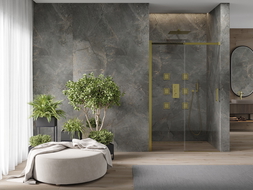 Mexen Omega sprchové dvere posuvné 110 cm, transparentné, zlaté - 825-110-000-50-00