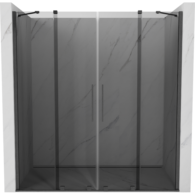 Mexen Velar Duo sprchové dvere posuvné 170 cm, grafit, brúsená gun gray - 871-170-000-42-66