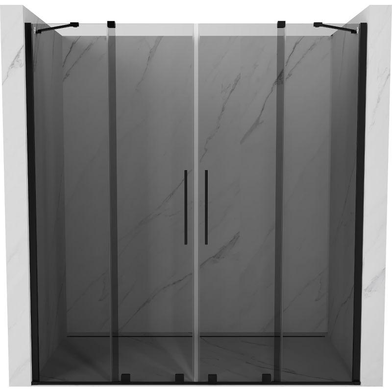 Mexen Velar Duo posuvné sprchové dvere 200 cm, grafit, čierne - 871-200-000-42-70
