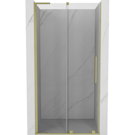 Mexen Velar L sprchové dvere posuvné 100 cm, transparentné, zlaté kartáčované - 871-100-003-01-55