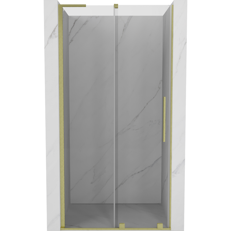 Mexen Velar L sprchové dvere posuvné 120 cm, transparentné, zlato kartáčované - 871-120-003-01-55