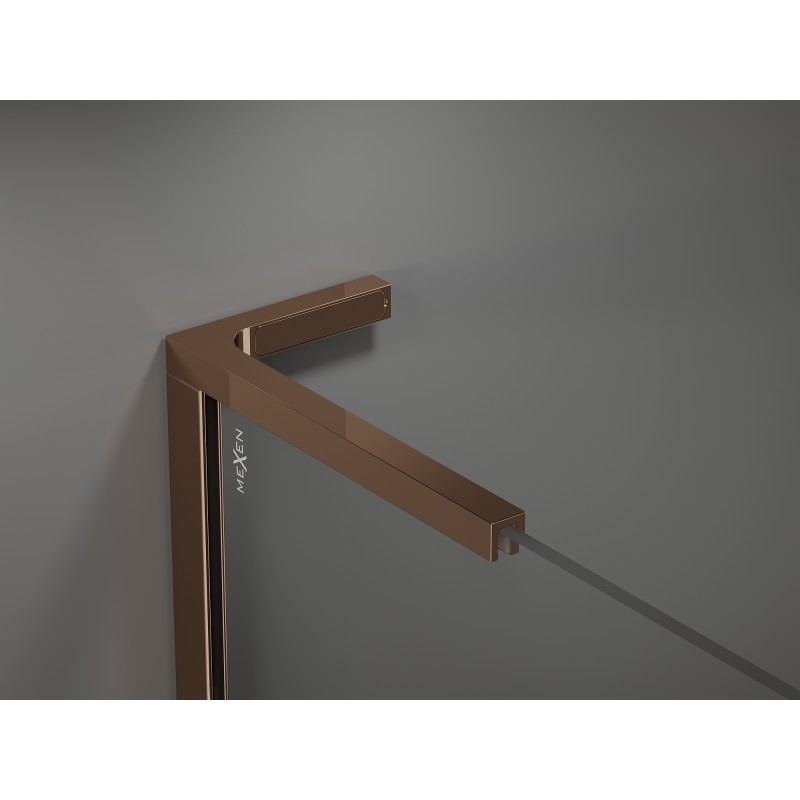 Mexen Velar L sprchové dvere posuvné 90 cm, transparentné, ružové zlato - 871-090-003-01-60