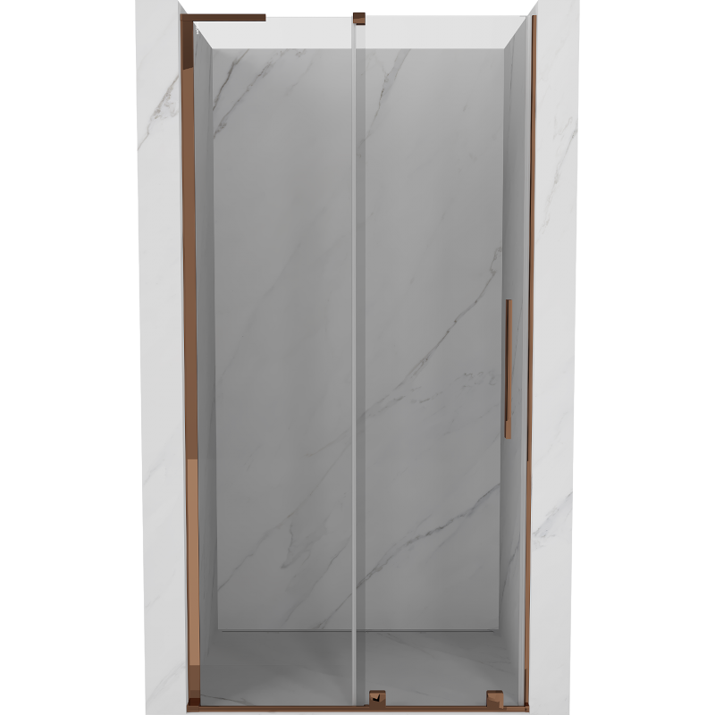Mexen Velar L posuvné sprchové dvere 120 cm, transparentné, ružové zlato - 871-120-003-01-60