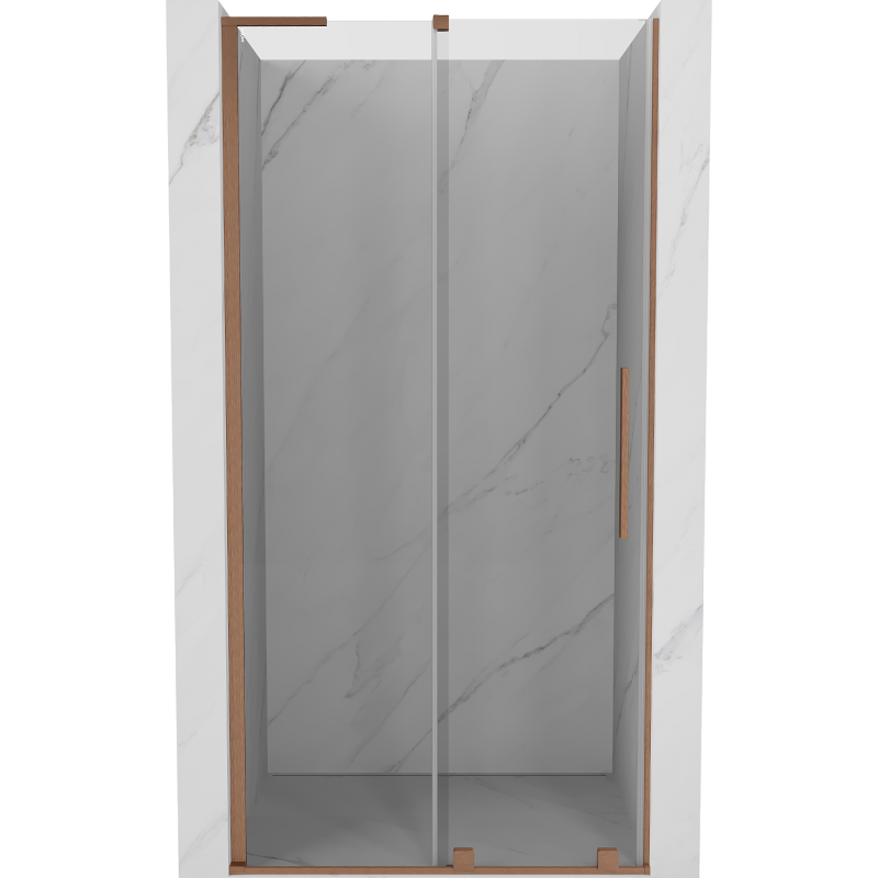 Mexen Velar L sprchové posuvné dvere 120 cm, transparentné, brúsená meď - 871-120-003-01-65