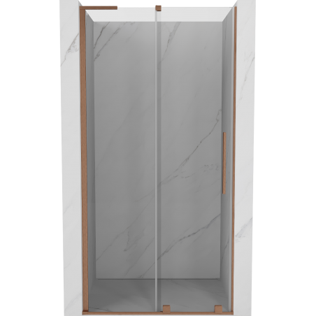 Mexen Velar L sprchové posuvné dvere 120 cm, transparentné, brúsená meď - 871-120-003-01-65