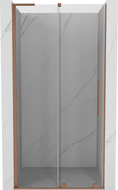 Mexen Velar L posuvné sprchové dvere 110 cm, transparentné, brúsená meď - 871-110-003-01-65