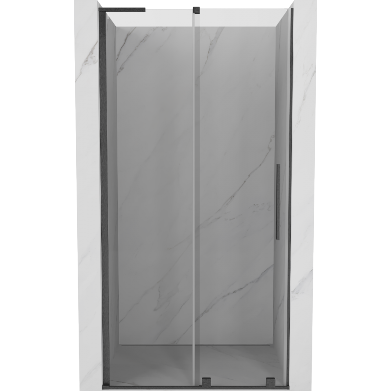Mexen Velar L sprchové dvere posuvné 110 cm, priehľadné, brúsené gun gray - 871-110-003-01-66