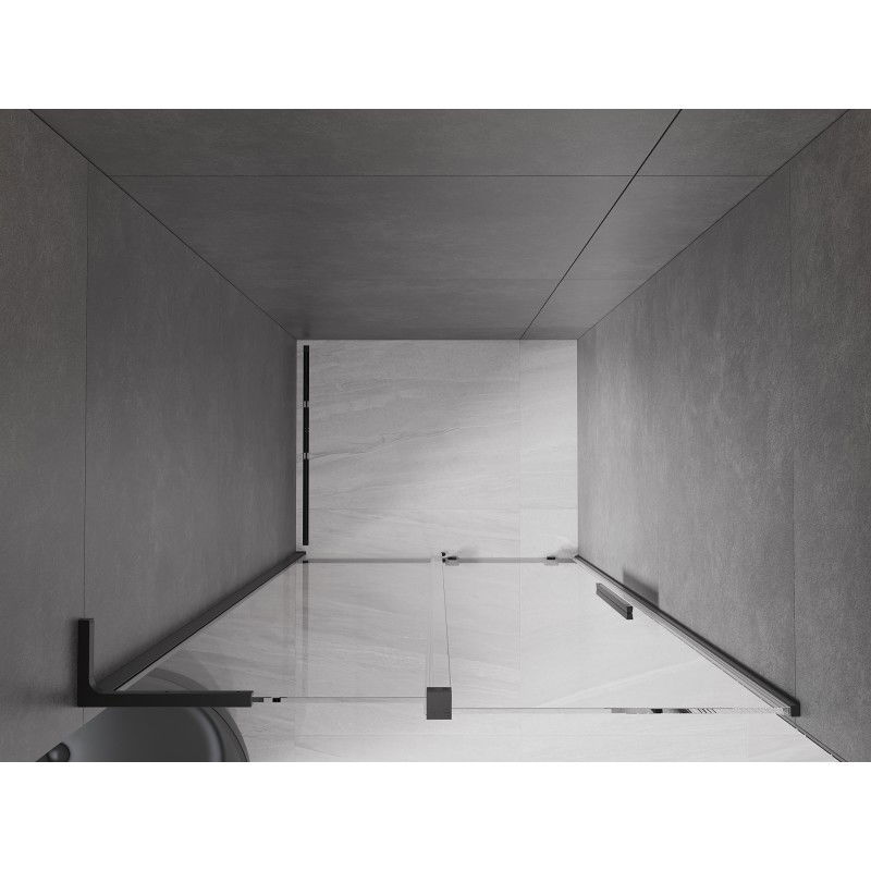 Mexen Velar L sprchové dvere posuvné 90 cm, transparentné, čierne - 871-090-003-01-70