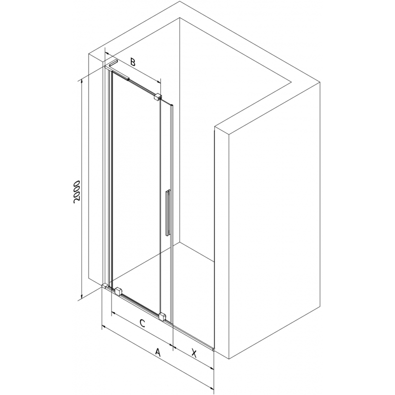 Mexen Velar L sprchové dvere posuvné 90 cm, transparentné, gun metal - 871-090-003-01-95