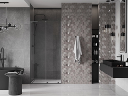 Mexen Velar L sprchové dvere posuvné 100 cm, transparentné, gun metal - 871-100-003-01-95