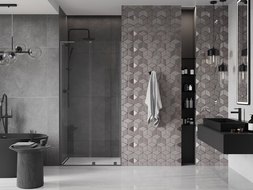 Mexen Velar L sprchové dvere posuvné 120 cm, transparentné, gun metal - 871-120-003-01-95