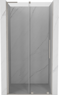 Mexen Velar L posuvné sprchové dvere 110 cm, transparentné, kefovaný nikel - 871-110-003-01-97