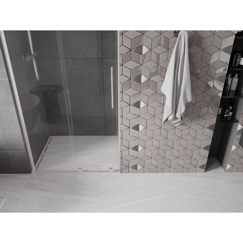 Mexen Velar L posuvné sprchové dvere 110 cm, transparentné, brúsený nikel - 871-110-003-01-97