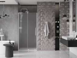 Mexen Velar L posuvné sprchové dvere 100 cm, matný, biele - 871-100-003-31-20