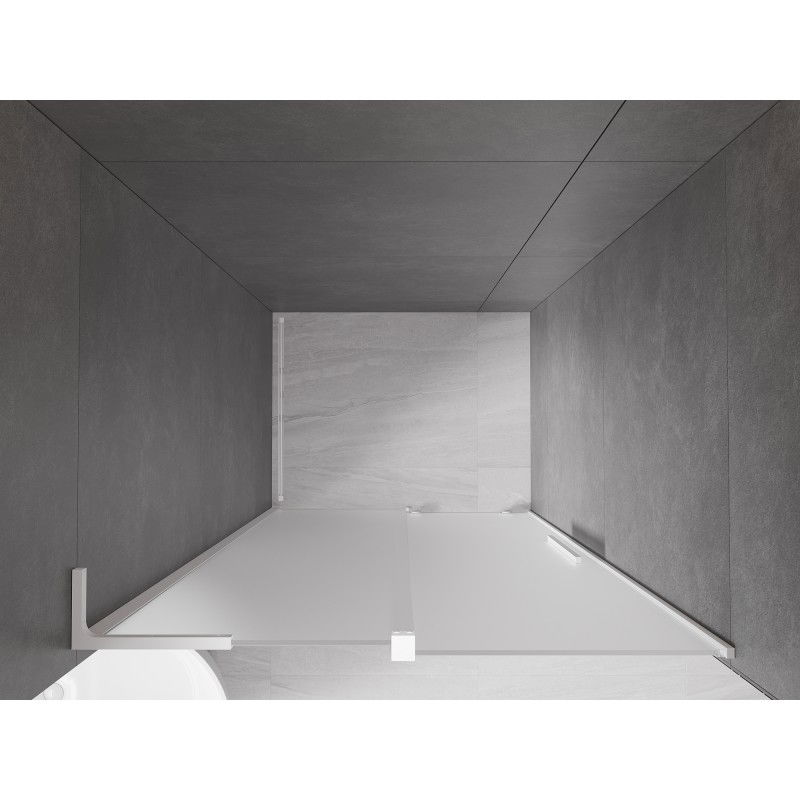 Mexen Velar L posuvné sprchové dvere 120 cm, mrazené, biele - 871-120-003-31-20