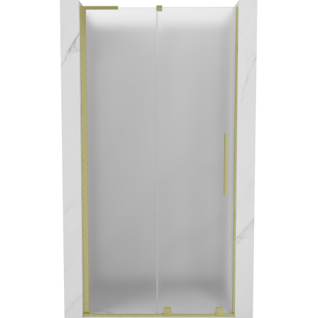 Mexen Velar L sprchové dvere posúvne 120 cm, mrazené, zlaté kefované - 871-120-003-31-55