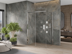 Mexen Omega zasúvacia sprchová kabína 120 x 80 cm, priehľadná, chrómová - 825-120-080-01-00
