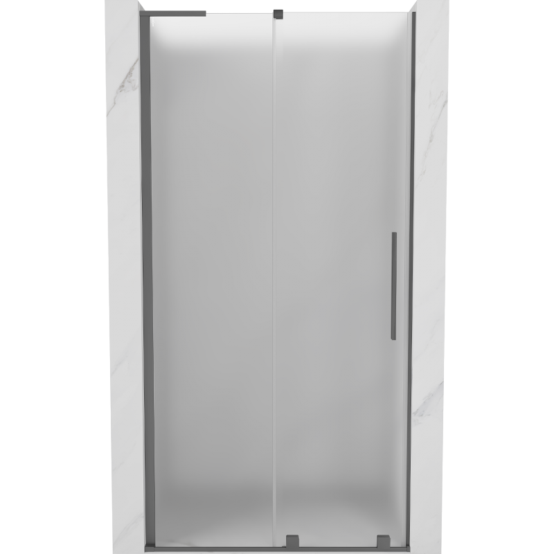 Mexen Velar L posuvné sprchové dvere 90 cm, mrazené, gun metal - 871-090-003-31-95
