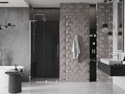 Mexen Velar L posuvné sprchové dvere 120 cm, grafit, chróm - 871-120-003-41-01