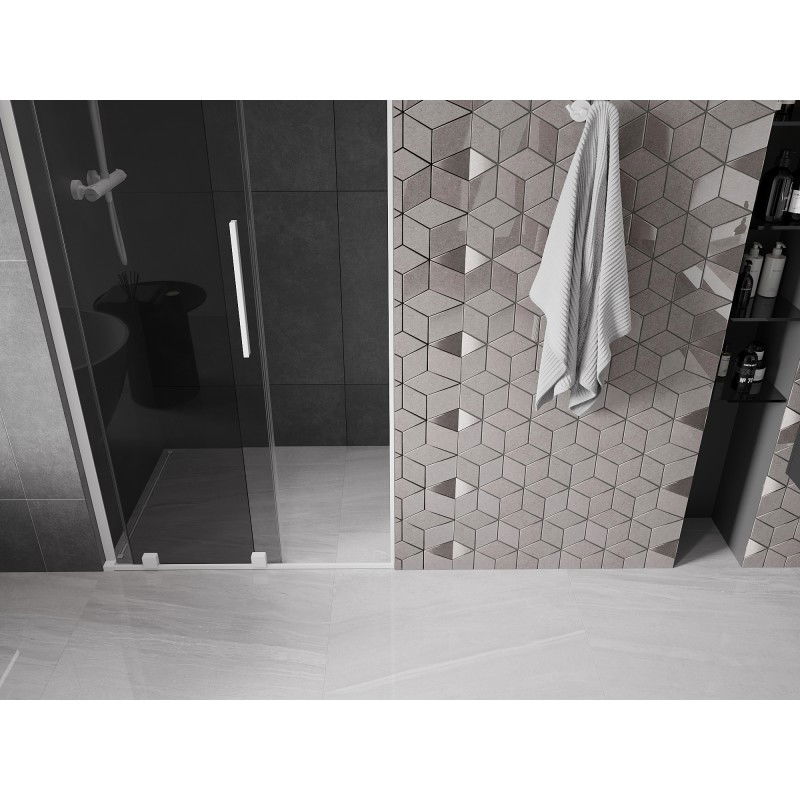 Mexen Velar L sprchové dvere posuvné 100 cm, grafitové, biele - 871-100-003-41-20