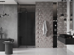 Mexen Velar L posuvné sprchové dvere 120 cm, grafit, gun metal - 871-120-003-41-95