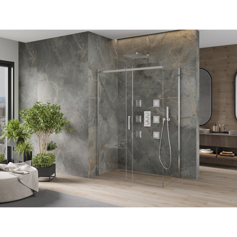 Mexen Omega posuvná sprchová kabína 140 x 80 cm, transparentná, chróm - 825-140-080-01-00