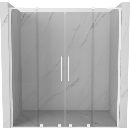 Mexen Velar L Duo posuvné sprchové dvere 200 cm, transparentné, biele - 871-200-003-02-20