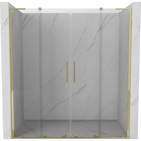 Mexen Velar L Duo posuvné sprchové dvere 170 cm, transparentné, zlaté - 871-170-003-02-50