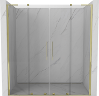 Mexen Velar L Duo posuvné sprchové dvere 170 cm, transparentné, zlaté - 871-170-003-02-50